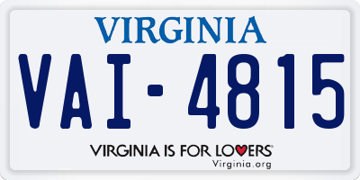 VA license plate VAI4815