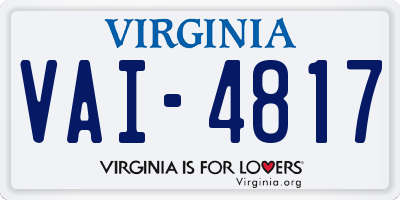 VA license plate VAI4817