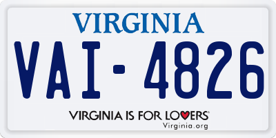 VA license plate VAI4826
