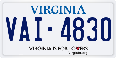 VA license plate VAI4830