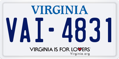 VA license plate VAI4831