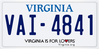 VA license plate VAI4841
