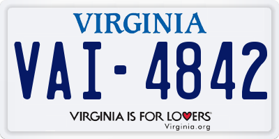 VA license plate VAI4842