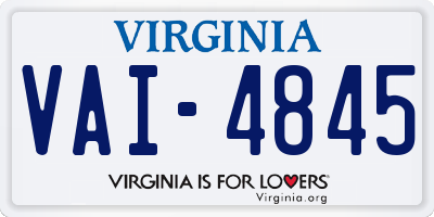 VA license plate VAI4845