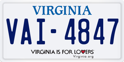 VA license plate VAI4847