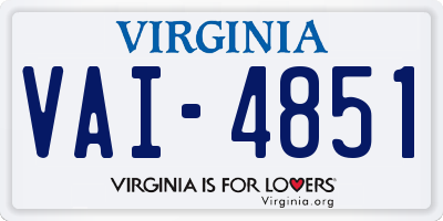 VA license plate VAI4851