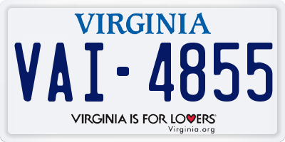 VA license plate VAI4855