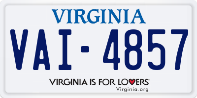 VA license plate VAI4857