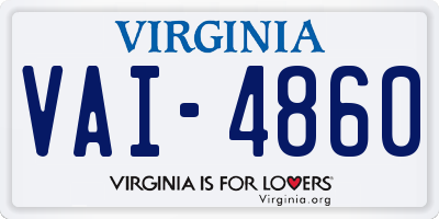 VA license plate VAI4860