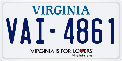 VA license plate VAI4861