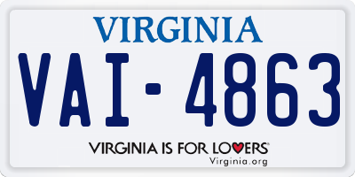 VA license plate VAI4863