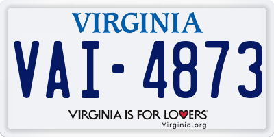 VA license plate VAI4873