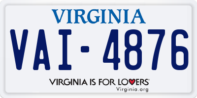 VA license plate VAI4876