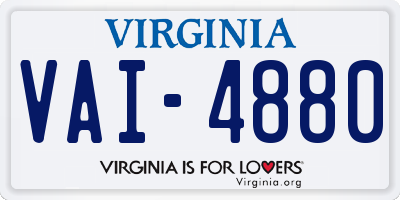 VA license plate VAI4880