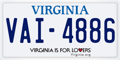 VA license plate VAI4886