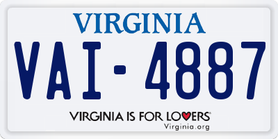VA license plate VAI4887