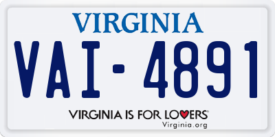 VA license plate VAI4891