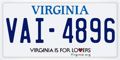 VA license plate VAI4896