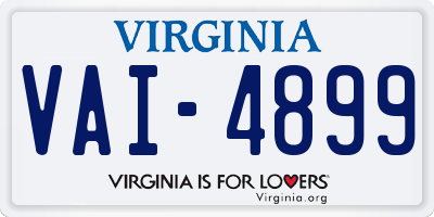 VA license plate VAI4899