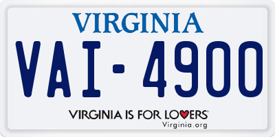 VA license plate VAI4900
