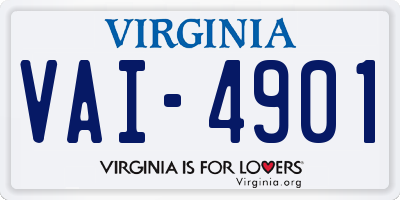 VA license plate VAI4901