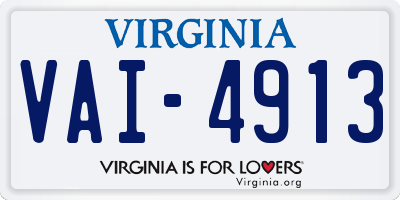 VA license plate VAI4913
