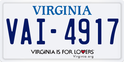 VA license plate VAI4917