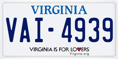 VA license plate VAI4939
