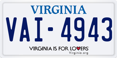 VA license plate VAI4943