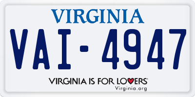 VA license plate VAI4947