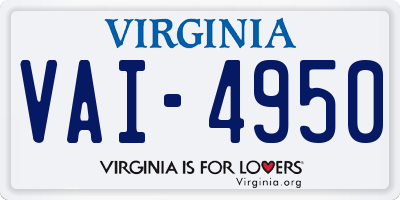 VA license plate VAI4950