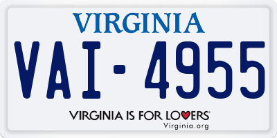 VA license plate VAI4955