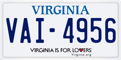 VA license plate VAI4956