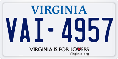 VA license plate VAI4957