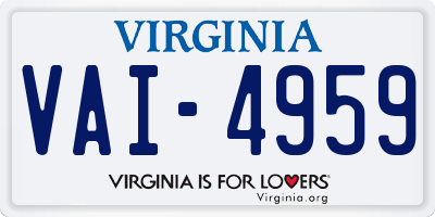 VA license plate VAI4959