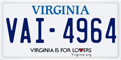 VA license plate VAI4964