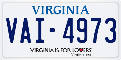 VA license plate VAI4973