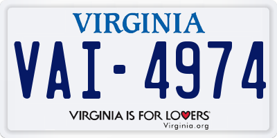 VA license plate VAI4974