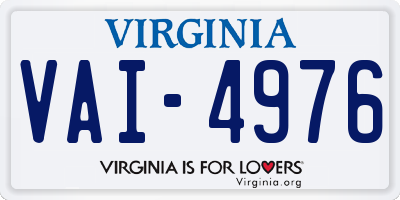 VA license plate VAI4976
