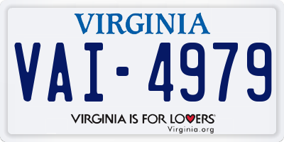 VA license plate VAI4979