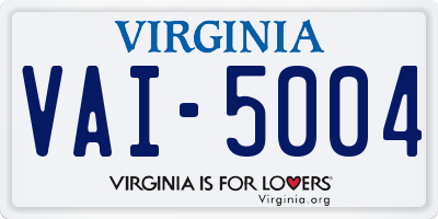 VA license plate VAI5004