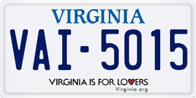 VA license plate VAI5015