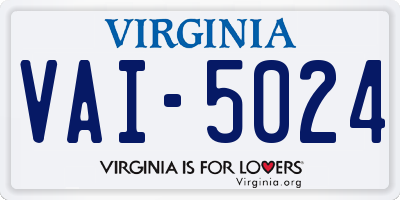 VA license plate VAI5024