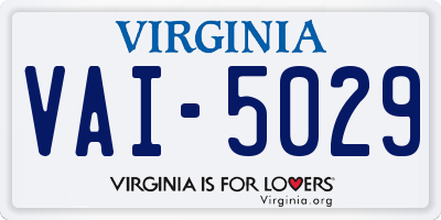VA license plate VAI5029