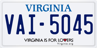 VA license plate VAI5045