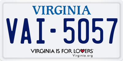VA license plate VAI5057