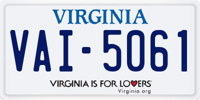 VA license plate VAI5061