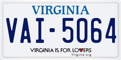 VA license plate VAI5064