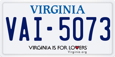 VA license plate VAI5073