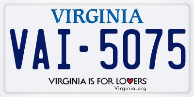 VA license plate VAI5075